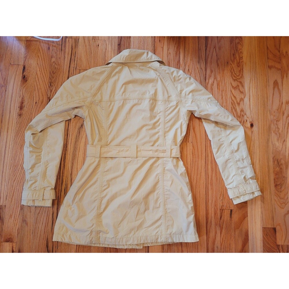The North Face Women's Hyvent Mustard Yellow trench coat jacket size Medium Belt - Picture 2 of 10